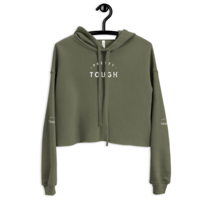 military green cropped hoodie