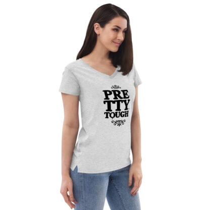 Women’s Recycled V-neck T-shirt - Pretty Tough - Image 4